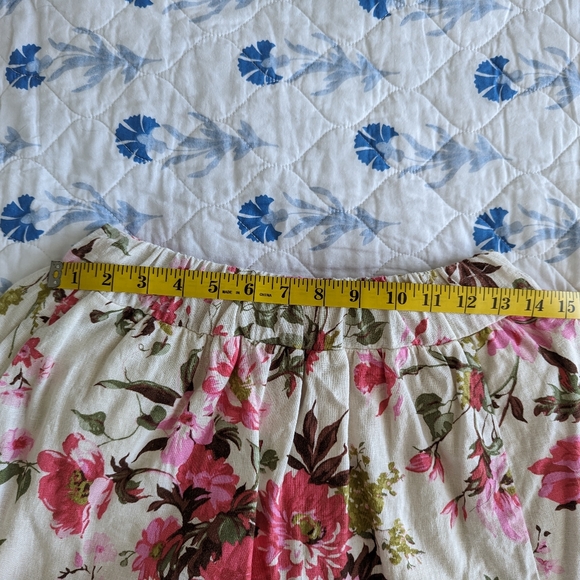 Abercrombie Skirt Linen Hight Waist Elastic At Waist Slit Floral Size S Midi - Picture 7 of 9